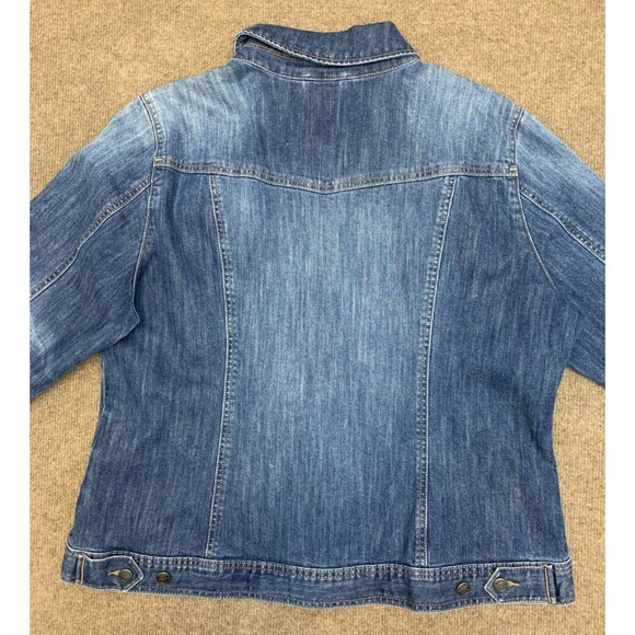 Yessica Jacket Womens XXL Denim Trucker Retro Boyfriend Fitted Stretch Jean - Picture 3 of 9